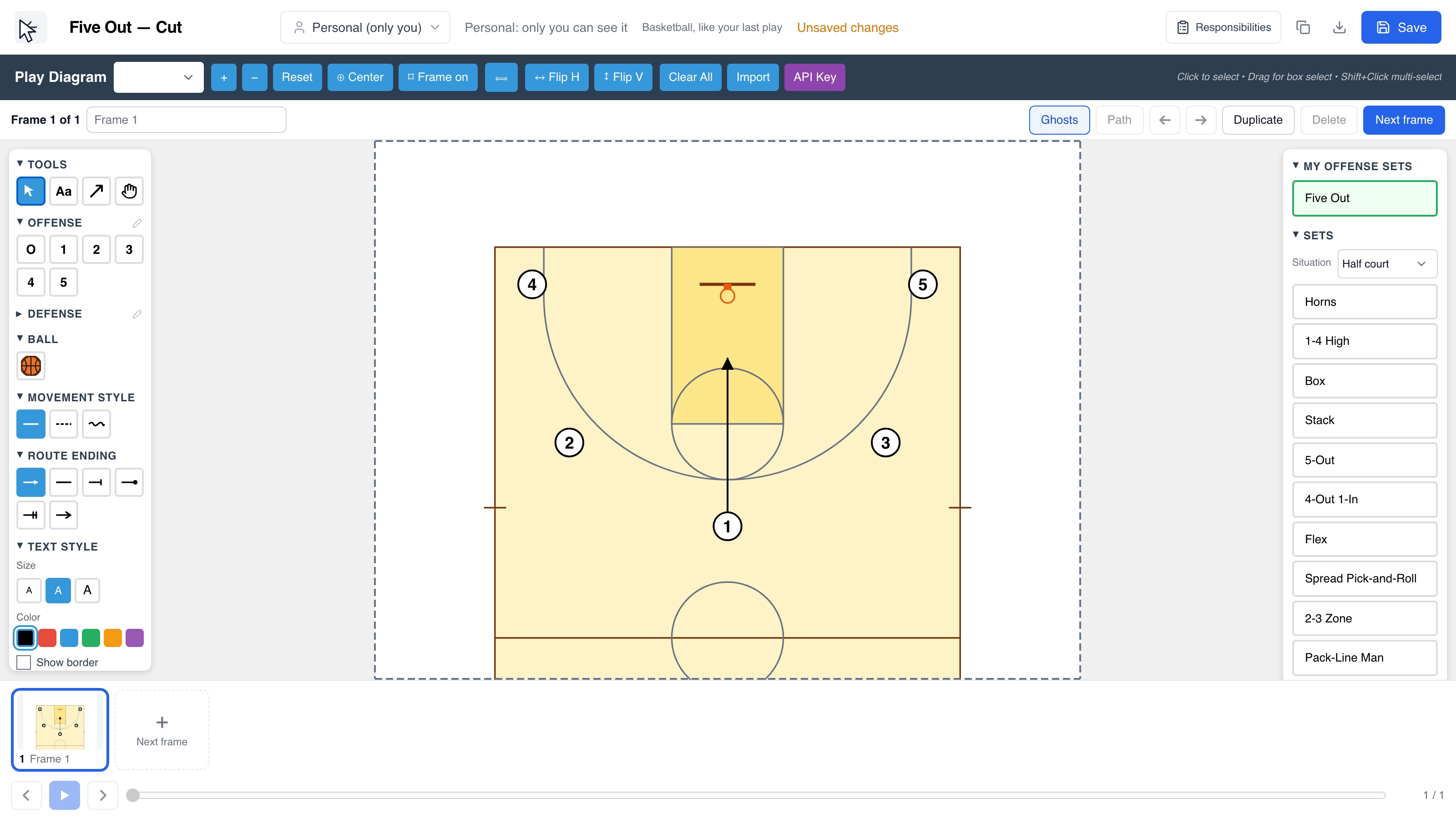 Find a set by situation, save a five-player alignment under your own name and reuse it.