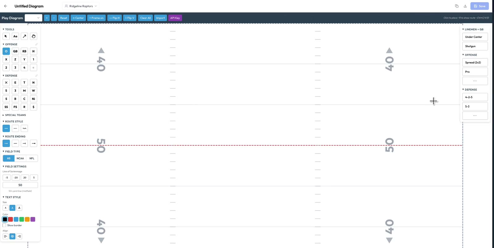A coach drawing a play on a blank field in Playside Diagrams