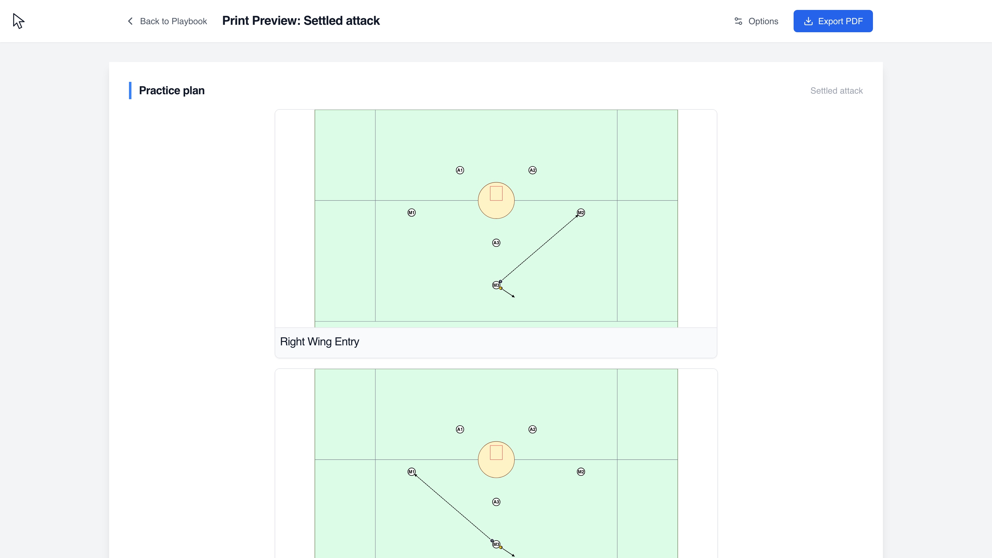 Men's lacrosse: real editor playbook with complete attacking personnel.