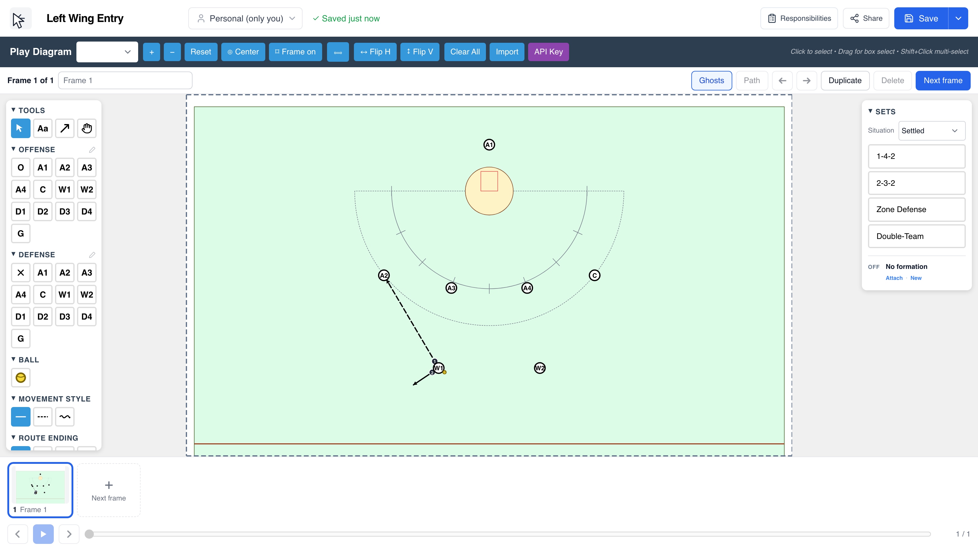 Explore the women’s lacrosse field, midfield and both ends with real editor view controls.